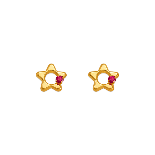 343-431PK 7mm Pink Star CZ Stud Earrings