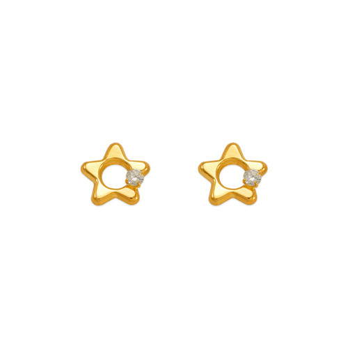 343-431WH 7mm White Star CZ Stud Earrings