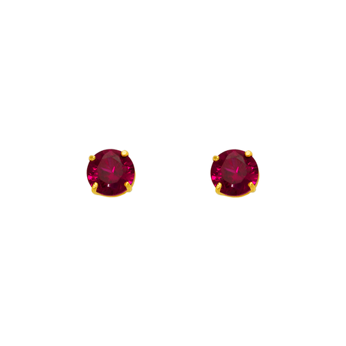 543-102DR Dark Red Garnet Birthstone CZ Screwback Stud Earrings