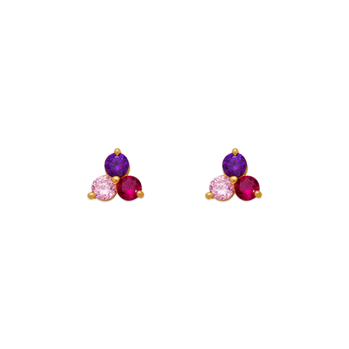 343-165MX Flower CZ Stud Earrings