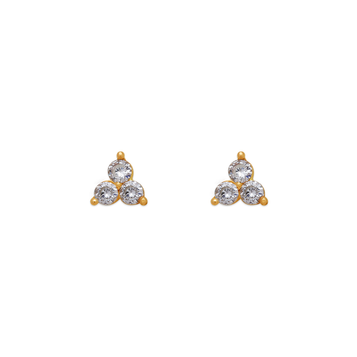 343-165WH Flower CZ Stud Earrings