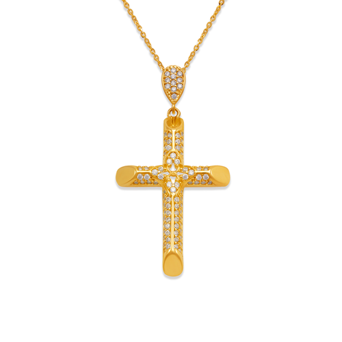 263-110 Fancy Cross CZ Pendant