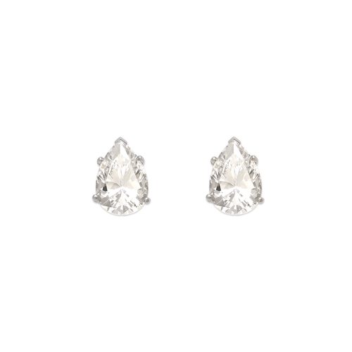 543-117W Teardrop Cut CZ Stud Earrings