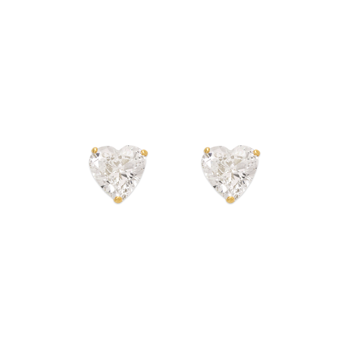 543-123 Heart Cut CZ Stud Earrings