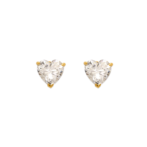 543-124 Heart Cut CZ Stud Earrings