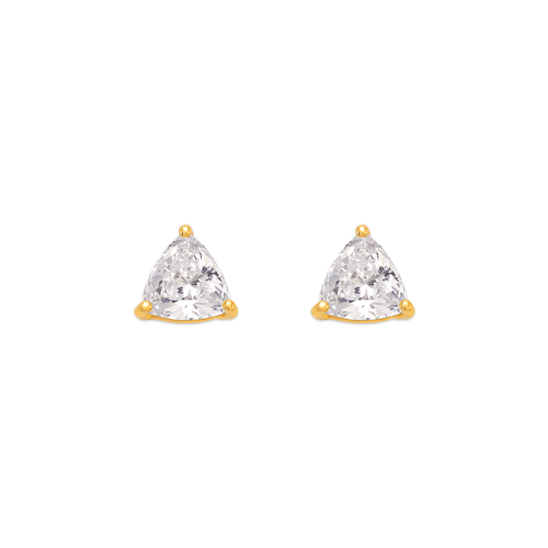 543-126 Rounded Triangle Cut CZ Stud Earrings