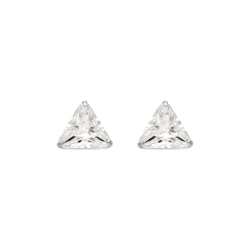 543-130W Triangle Cut CZ Stud Earrings