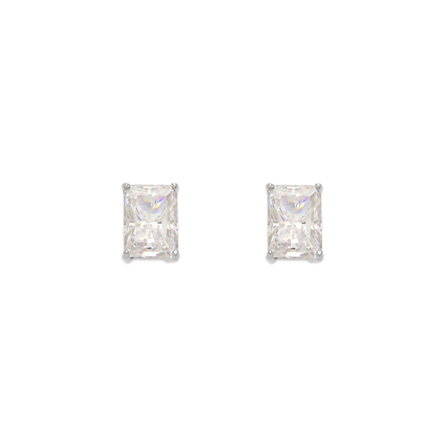 543-136W Cushion Cut CZ Stud Earrings