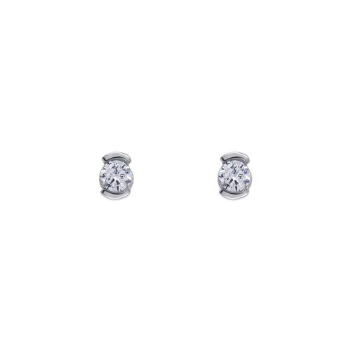 343-282W Open Bezel CZ Stud Earrings 343-282W Open Bezel CZ Stud Earrings