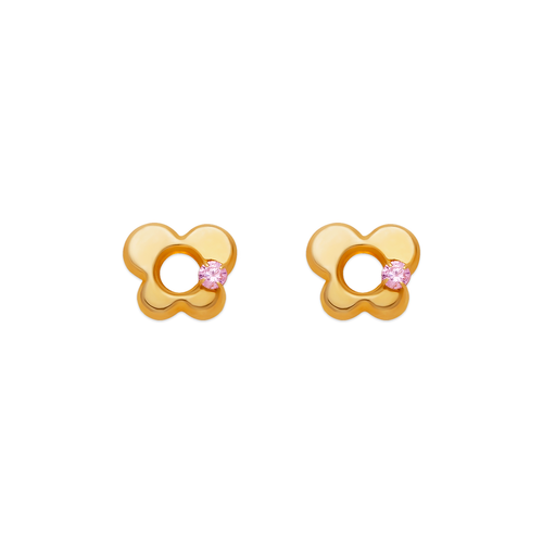 343-433PK Pink Butterfly CZ Stud Earrings