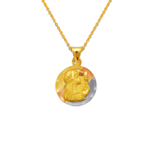 362-851T-013G Round Girl Communion Pendant