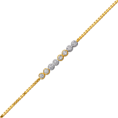 223-001 Ladies High Polished CZ Bracelet