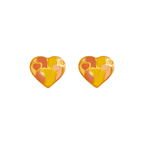 347-752 Heart Enamel Stud Earrings