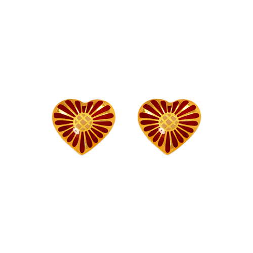 347-755 Heart Enamel Stud Earrings