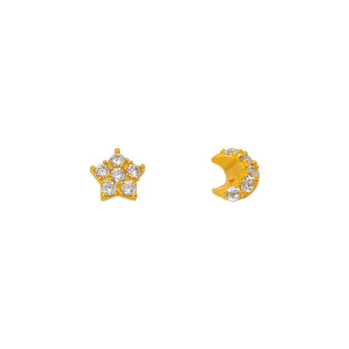 443-473 Star & Moon CZ Stud Earrings