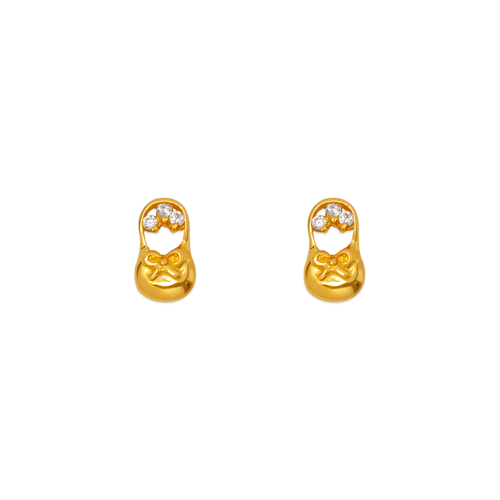 443-479 Baby Shoe CZ Stud Earrings