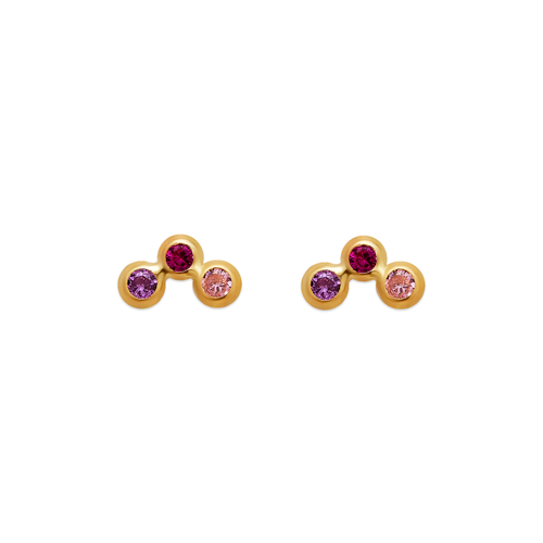 343-172MX Arc Bezel CZ Stud Earrings