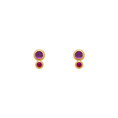 343-176MX Bezel CZ Stud Earrings