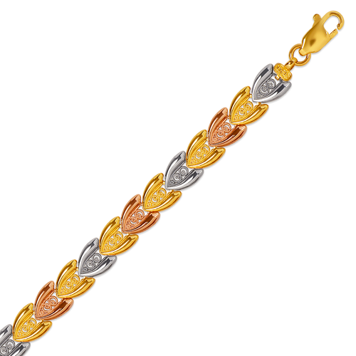 522-124T Faceted Diamond Cut Bracelet