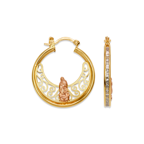 344-052-026 Guadalupe CZ Hoop Earrings