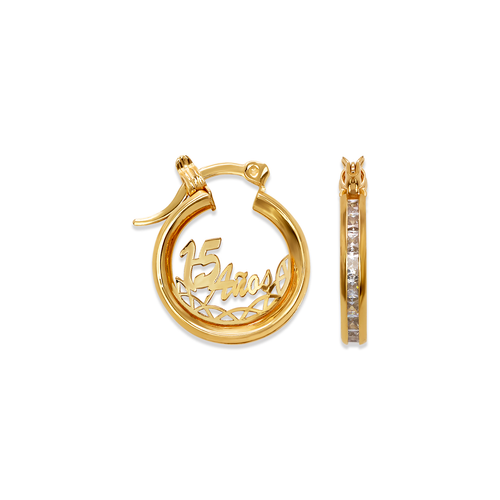344-061-016 15 Anos CZ Hoop Earrings