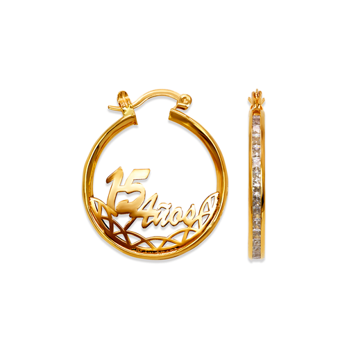 344-061-026 15 Anos CZ Hoop Earrings