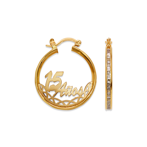 344-061-026 15 Anos CZ Hoop Earrings