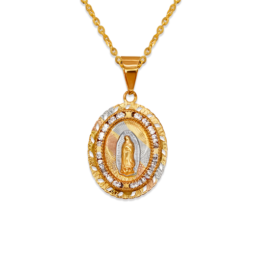 367-296-020 Oval Guadalupe CZ Pendant