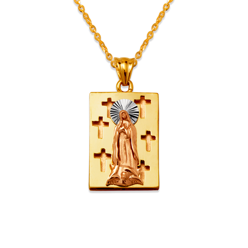 463-013 Fancy Guadalupe with Cross Design Pendant