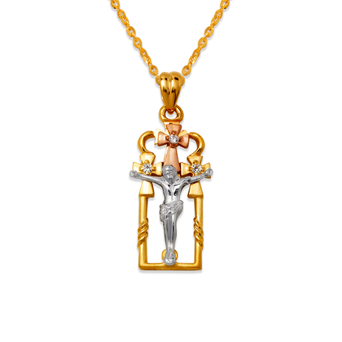 463-014 Fancy Jesus CZ Pendant