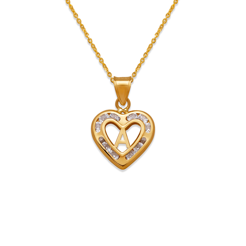 367-655-A Heart Initial "A" Pendant