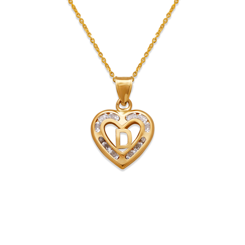 367-655-D Heart Initial "D" Pendant