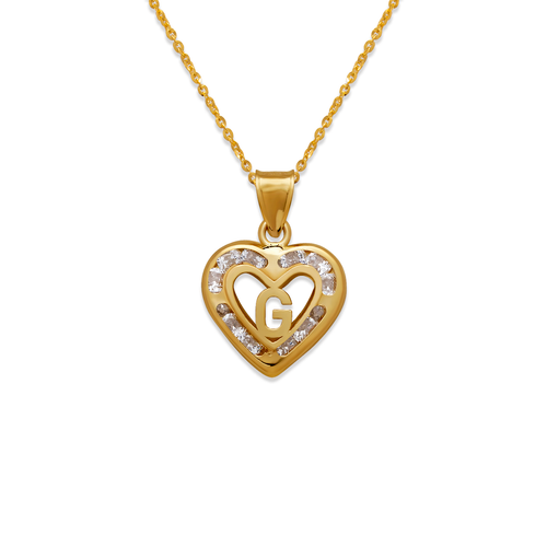 367-655-G Heart Initial "G" Pendant
