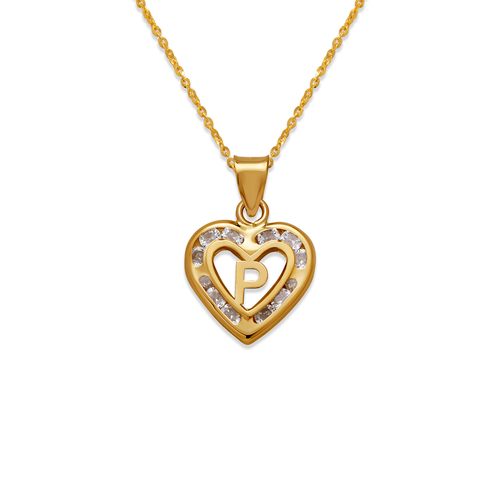 367-655-P Heart Initial "P" Pendant