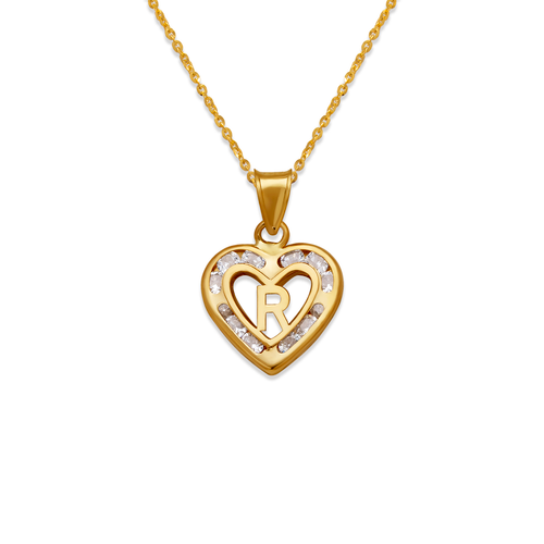 367-655-R Heart Initial "R" Pendant
