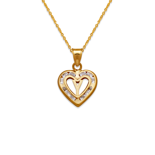 367-655-Y Heart Initial "Y" Pendant
