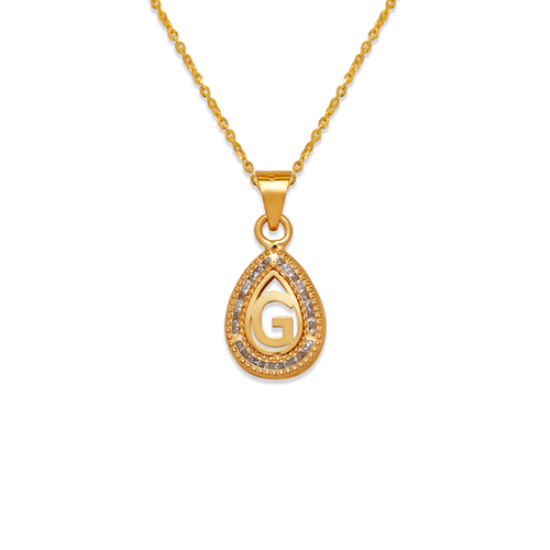 367-656-G Teardrop Initial "G" Pendant