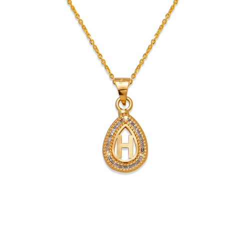 367-656-H Teardrop Initial "H" Pendant