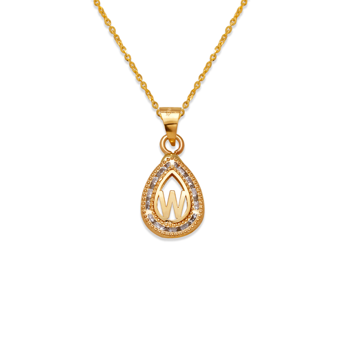 367-656-W Teardrop Initial "W" Pendant