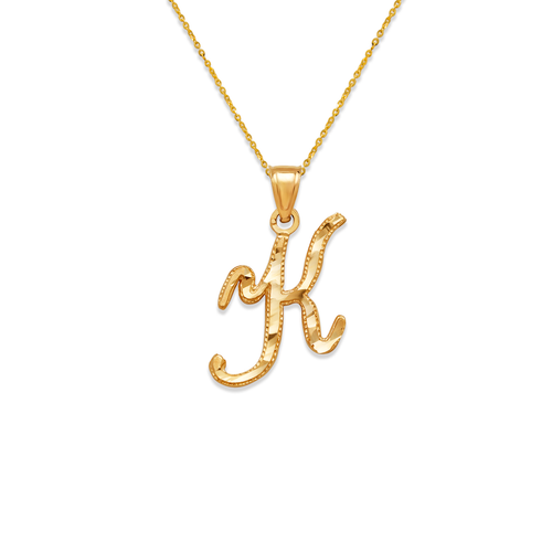 562-502-K Initial "K" Cursive Letter Pendant