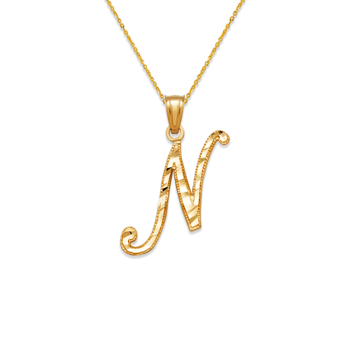 562-502-N Initial "N" Cursive Letter Pendant