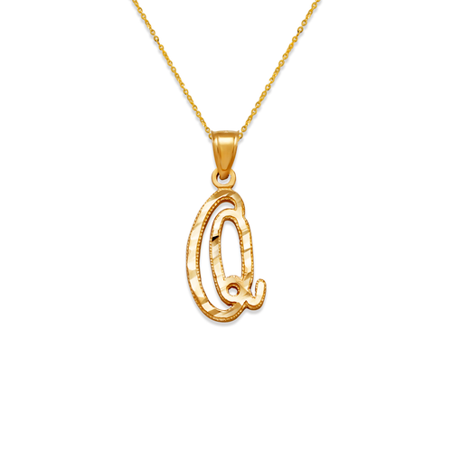 562-502-Q Initial "Q" Cursive Letter Pendant