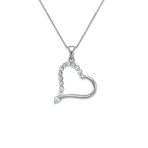 661-029W Heart CZ Pendant
