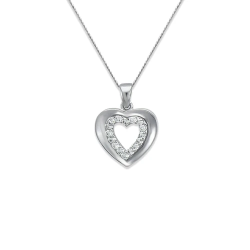 661-030W Heart CZ Pendant