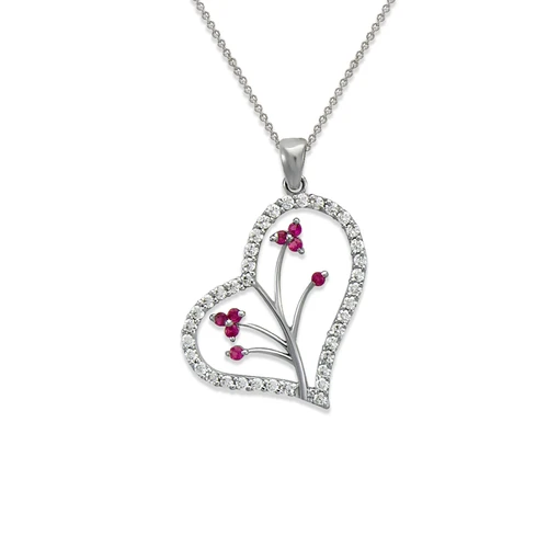 661-033W Heart CZ Pendant