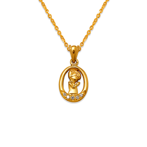 463-604 Fancy Communion Boy CZ Pendant