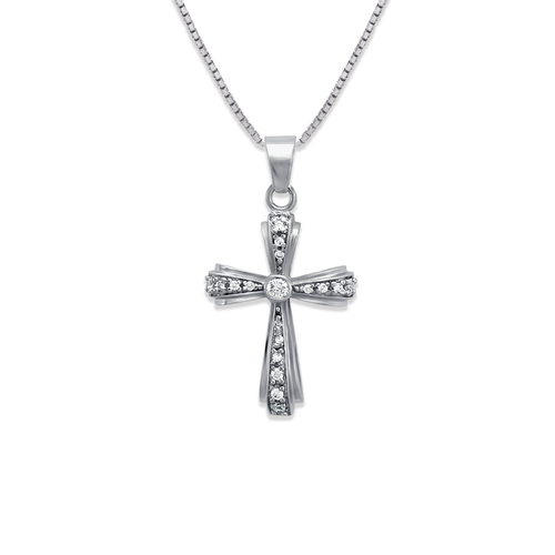 663-003W Cross CZ Pendant