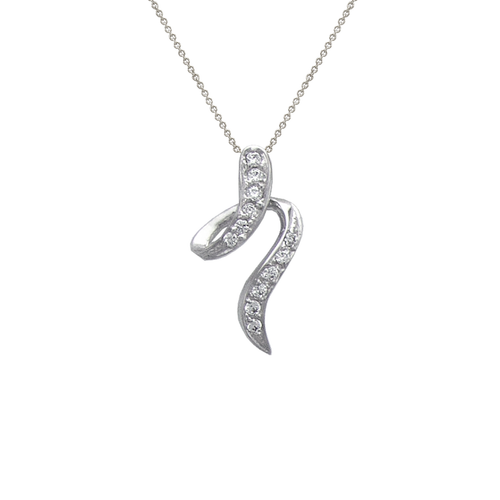 663-007W Swirly CZ Pendant