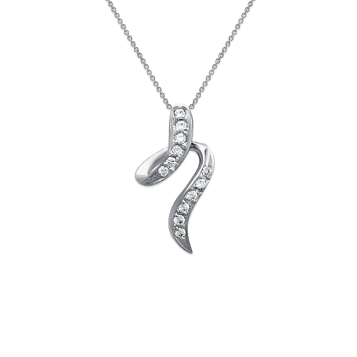 663-007W Swirly CZ Pendant