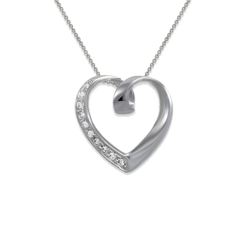 663-010W 20mm Heart CZ Pendant